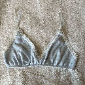 Brandy Melville Pale Blue Lace-Trim Bralette